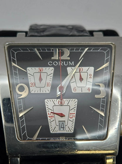 Corum Trapeze Chronograph 40mm Black Date Dial Mens Watch 196.404.20 COR1