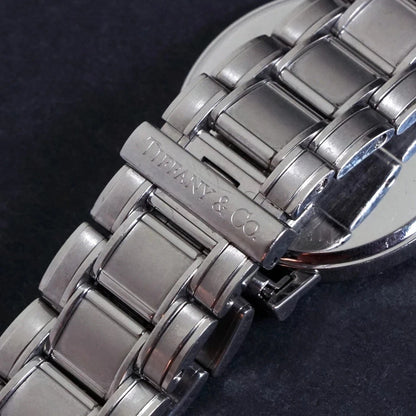Tiffany & Co Atlas Stainless Steel Unisex 33mm Black Dial Quartz Watch TIF1014