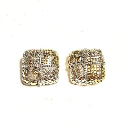 John Hardy 18k / 925 silver clip on Estate earrings JH123