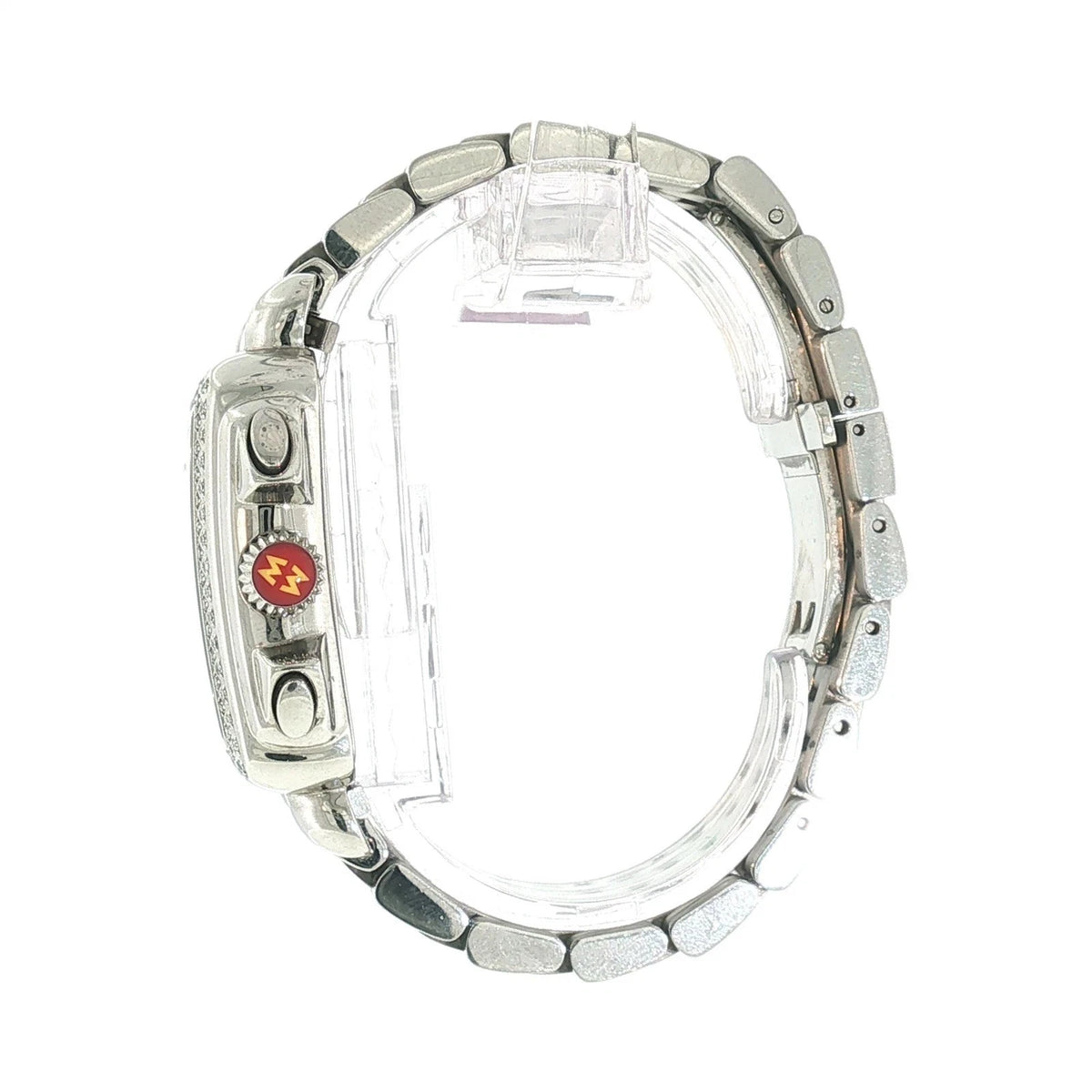 MICHELE DECO MW06A01 DIAMOND BEZEL CHRONOGRAPH QUARTZ LADIES WRISTWATCH SS MIC4