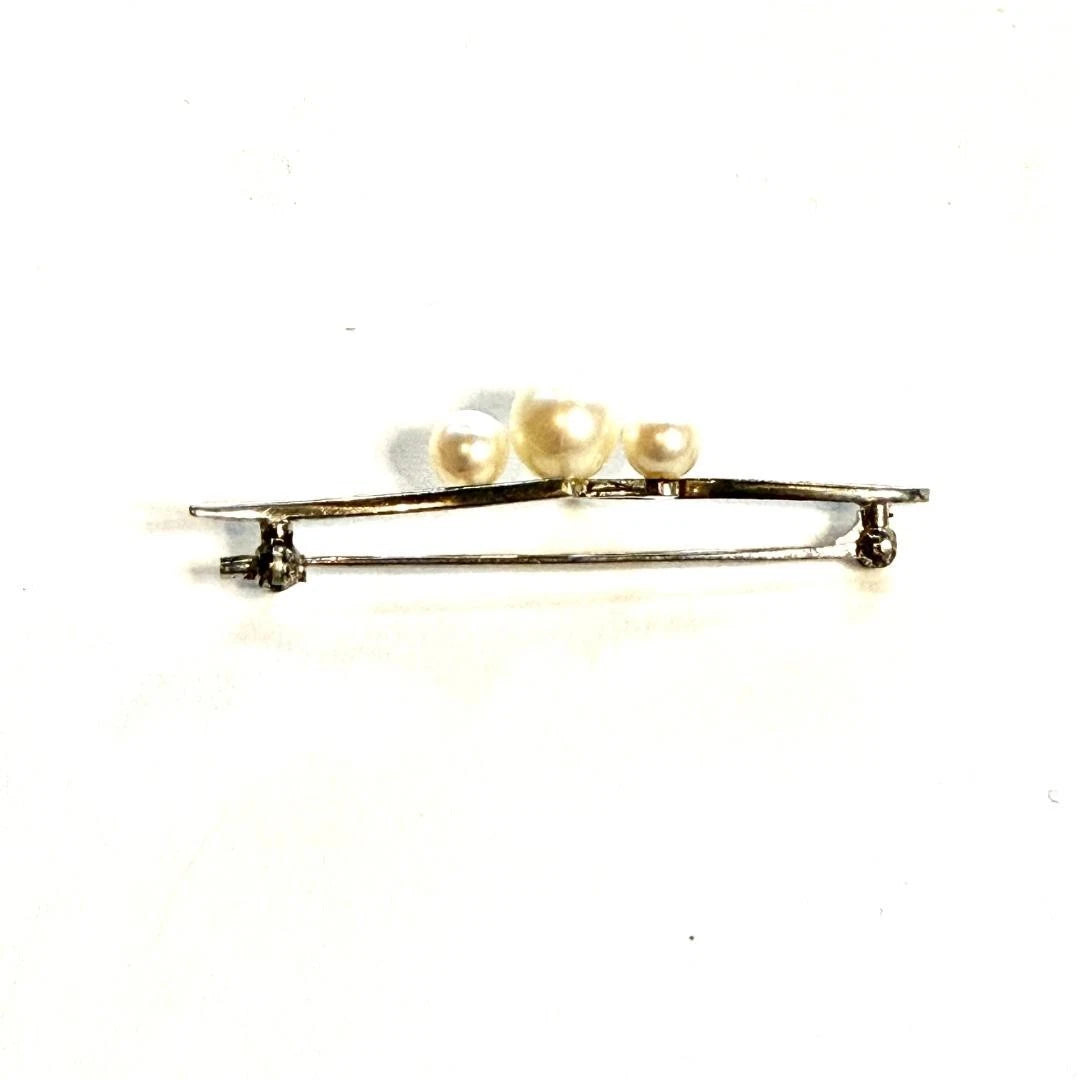 Mikimoto Pearl  Sterling Silver Estate Brooch M466