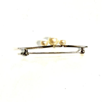 Mikimoto Pearl  Sterling Silver Estate Brooch M466