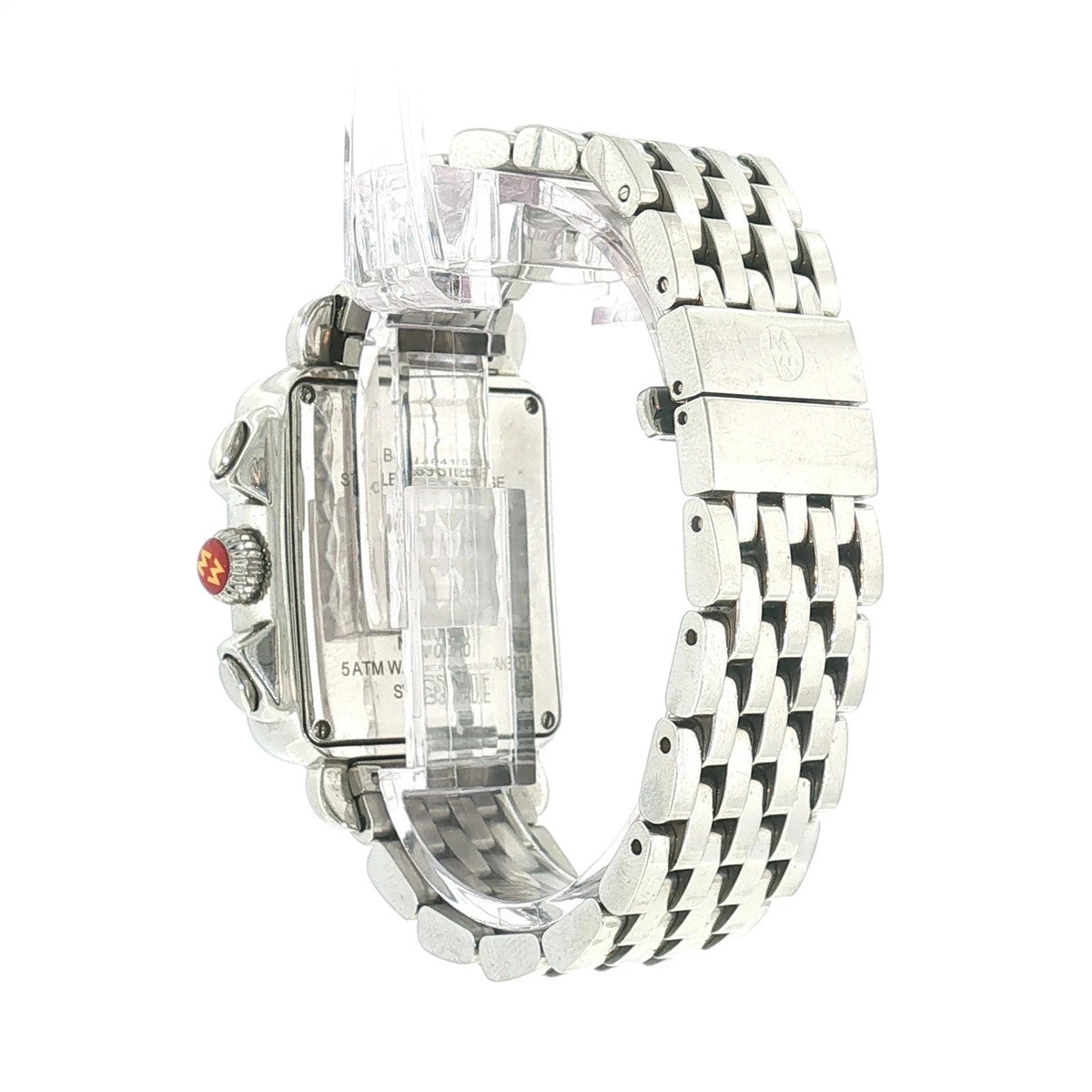 MICHELE DECO MW06A01 DIAMOND BEZEL CHRONOGRAPH QUARTZ LADIES WRISTWATCH SS MIC4