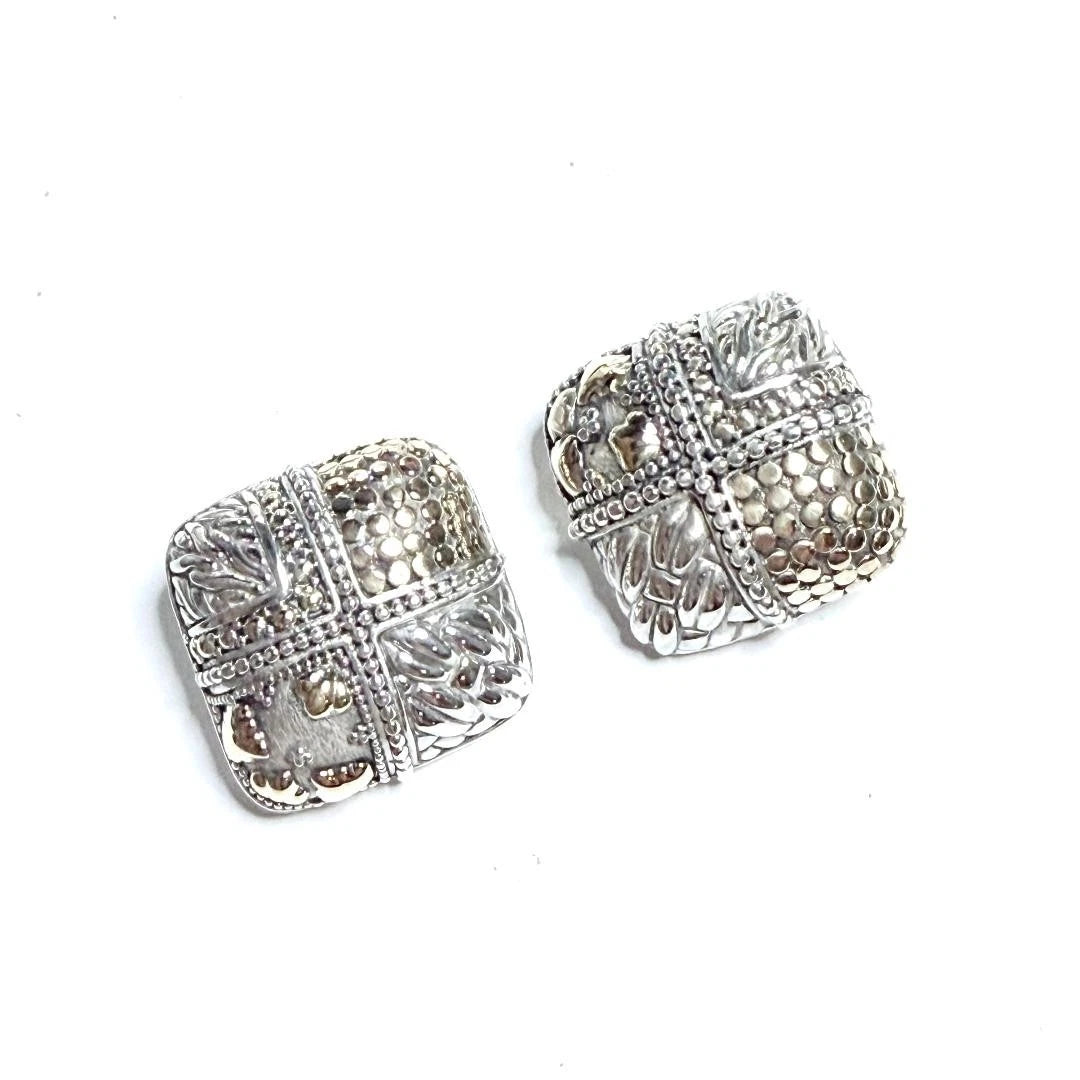 John Hardy 18k / 925 silver clip on Estate earrings JH123