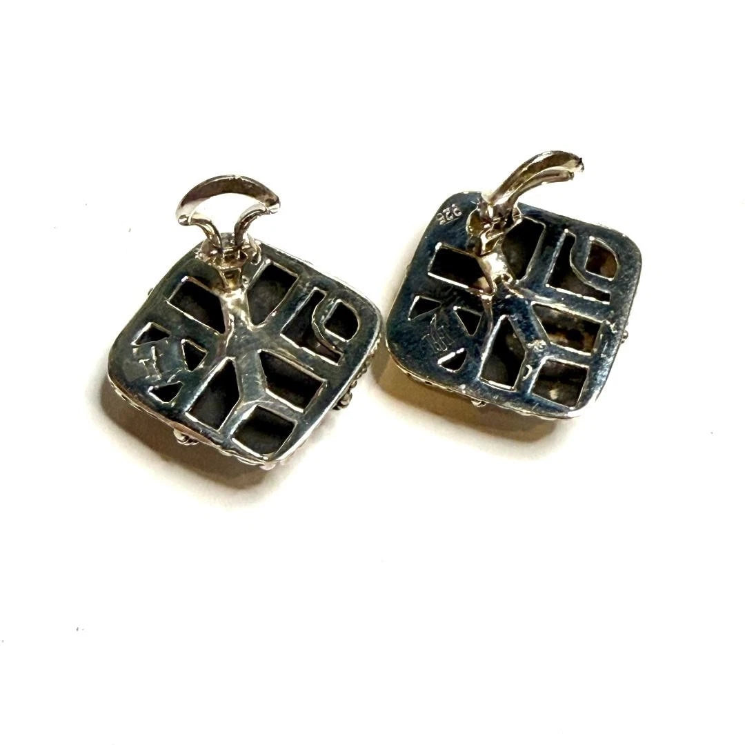 John Hardy 18k / 925 silver clip on Estate earrings JH123