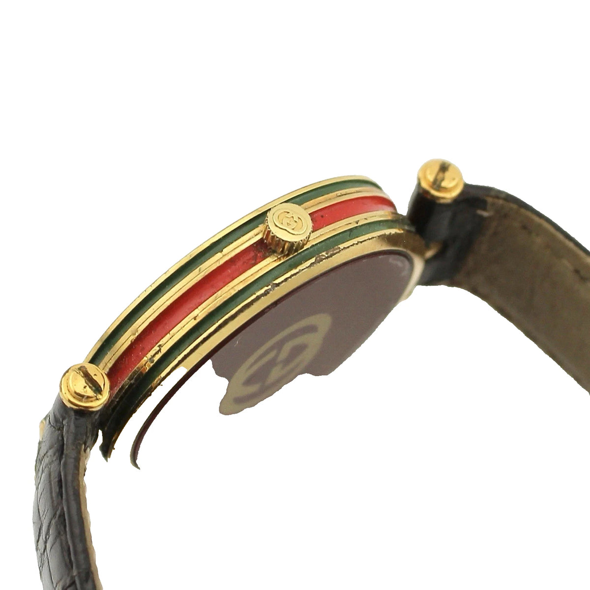 Gucci 2000M Vintage Gold Plated Watch Cream Roman Dial Original Buckle 30mm  G55