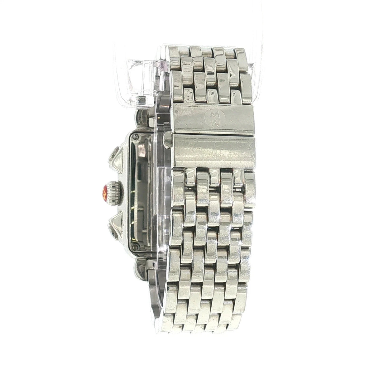 MICHELE DECO MW06A01 DIAMOND BEZEL CHRONOGRAPH QUARTZ LADIES WRISTWATCH SS MIC4