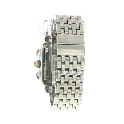 MICHELE DECO MW06A01 DIAMOND BEZEL CHRONOGRAPH QUARTZ LADIES WRISTWATCH SS MIC4