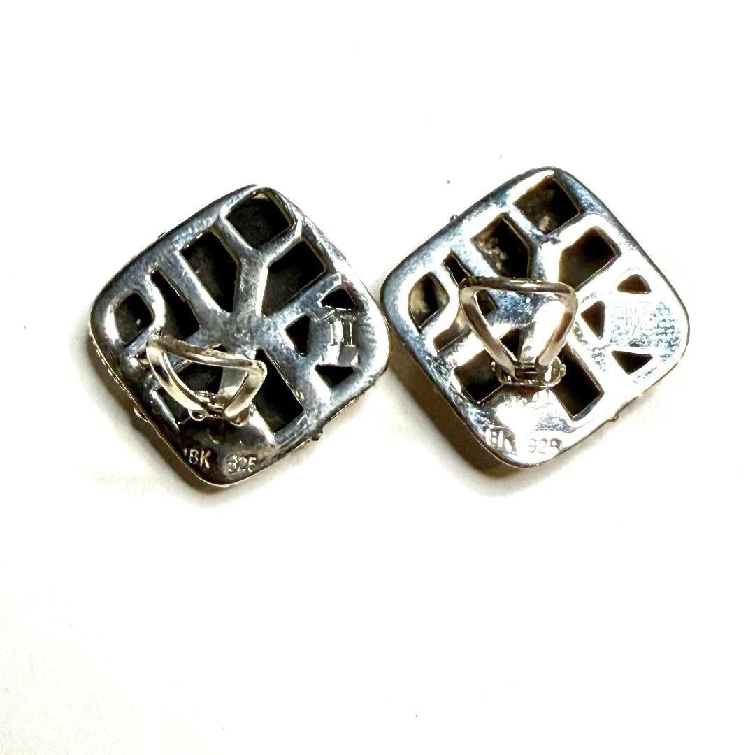John Hardy 18k / 925 silver clip on Estate earrings JH123