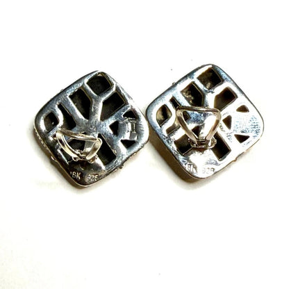 John Hardy 18k / 925 silver clip on Estate earrings JH123