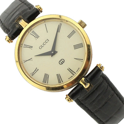 Gucci 2000M Vintage Gold Plated Watch Cream Roman Dial Original Buckle 30mm  G55