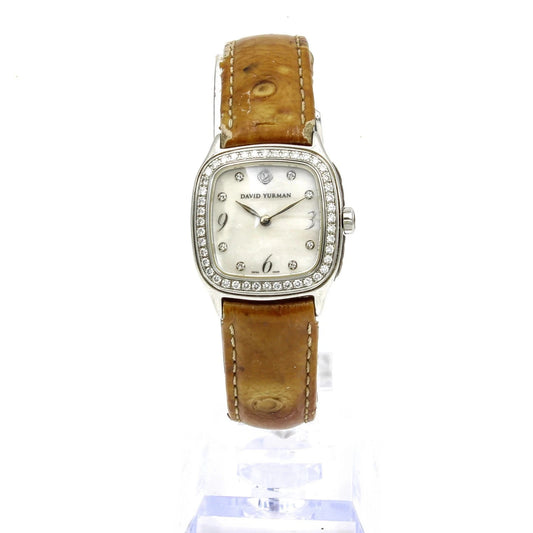 David Yurman Thoroughbred 25mm MOP Dial Diamond Bezel Ladies Estate Watch DY823