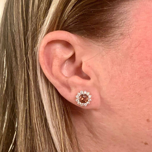 Rubellite Tourmaline Diamond Earrings 14k WG 2.55 TCW Certified $4,950 017969 - Certified Fine Jewelry