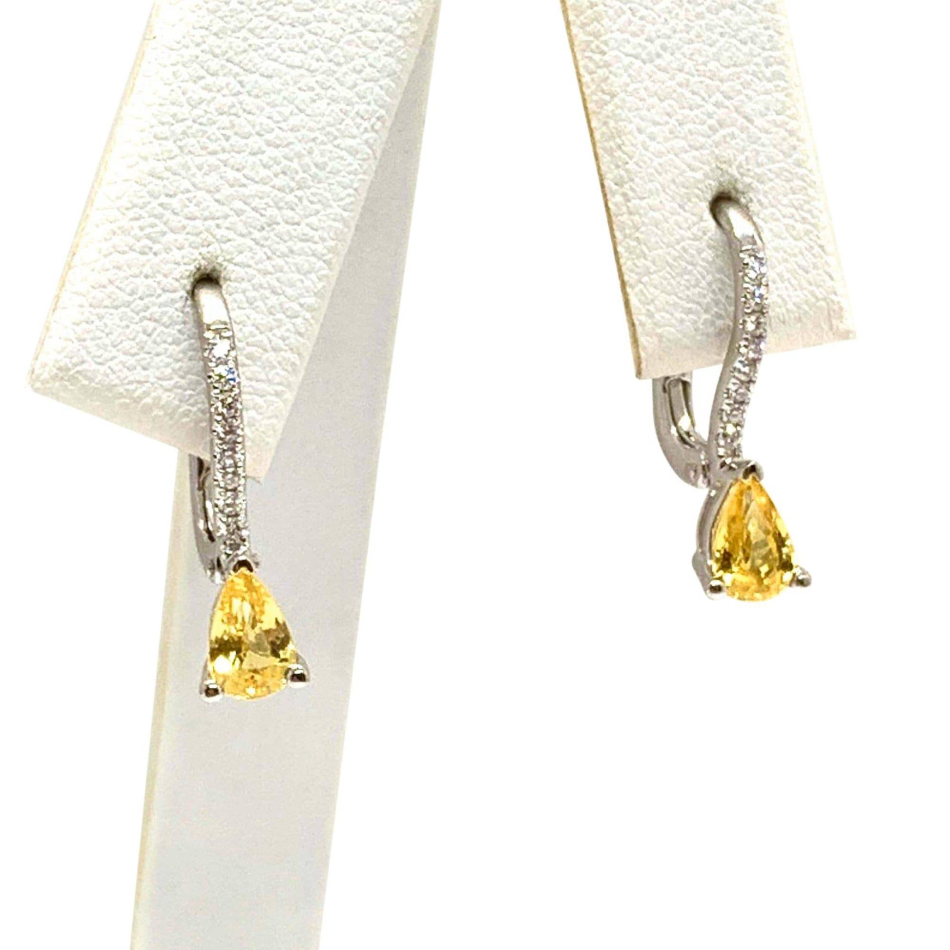 Sapphire Diamond 18k White Gold Stud Earrings 0.75 CTW  Certified $2,295 921783 - Certified Estate Jewelry