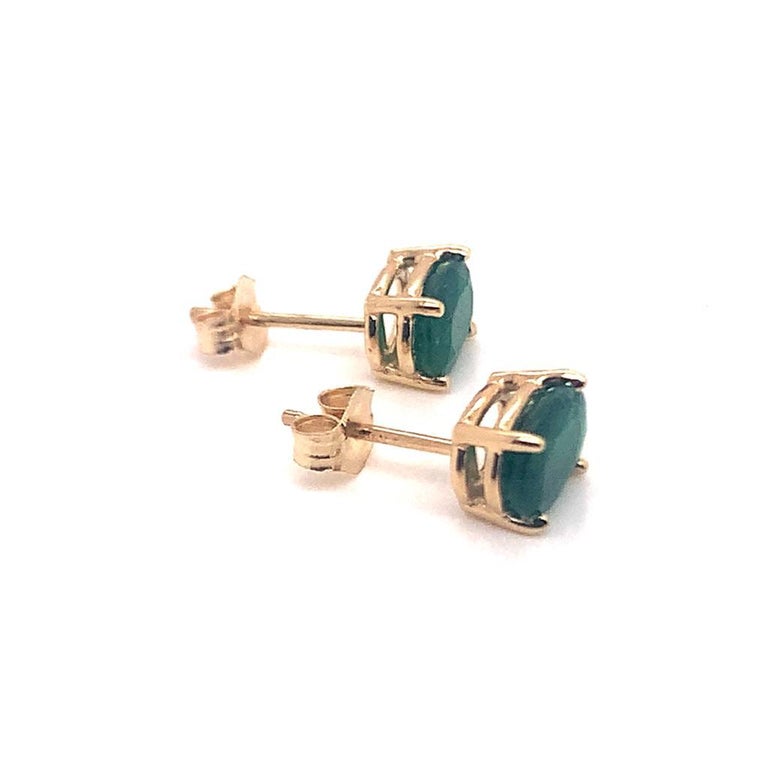 Natural Emerald Earrings 14k Yellow Gold 1.5 TCW Certified $1,895 017933 - Certified Estate Jewelry