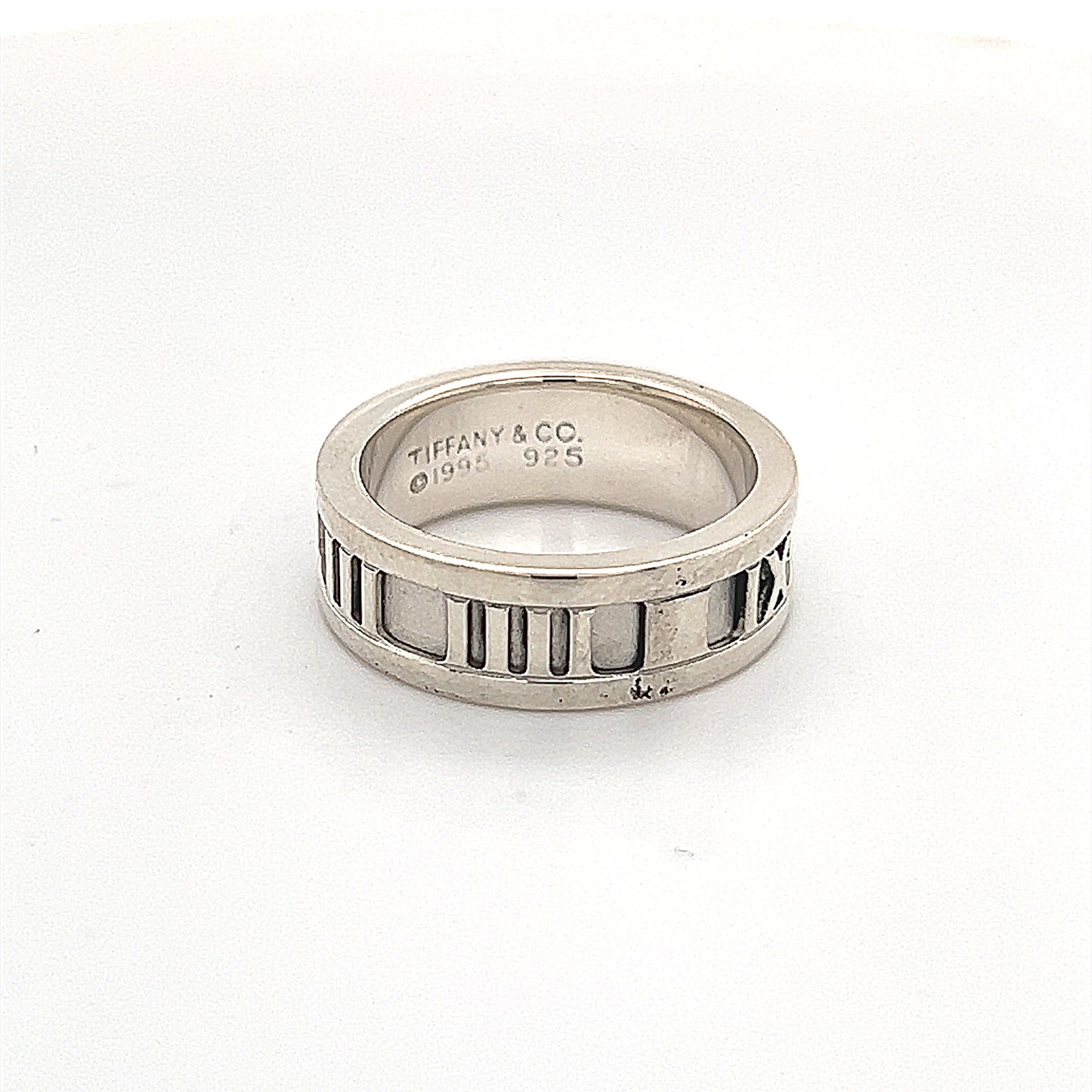 Tiffany & Co Estate Atlas Ring Size 4 Sterling Silver 6 MM Height TIF214 - Certified Estate Jewelry