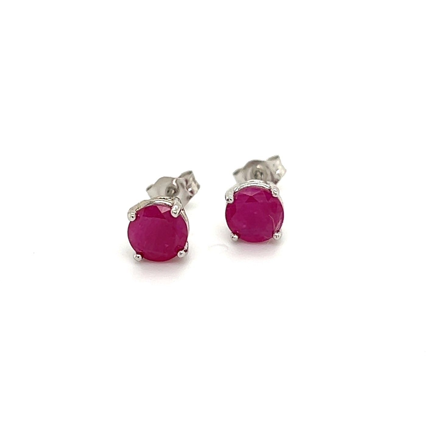 Natural Ruby Stud Earrings 14k Gold 1.91 TCW 1.28 Grams Certified $2,290 210750 - Certified Estate Jewelry