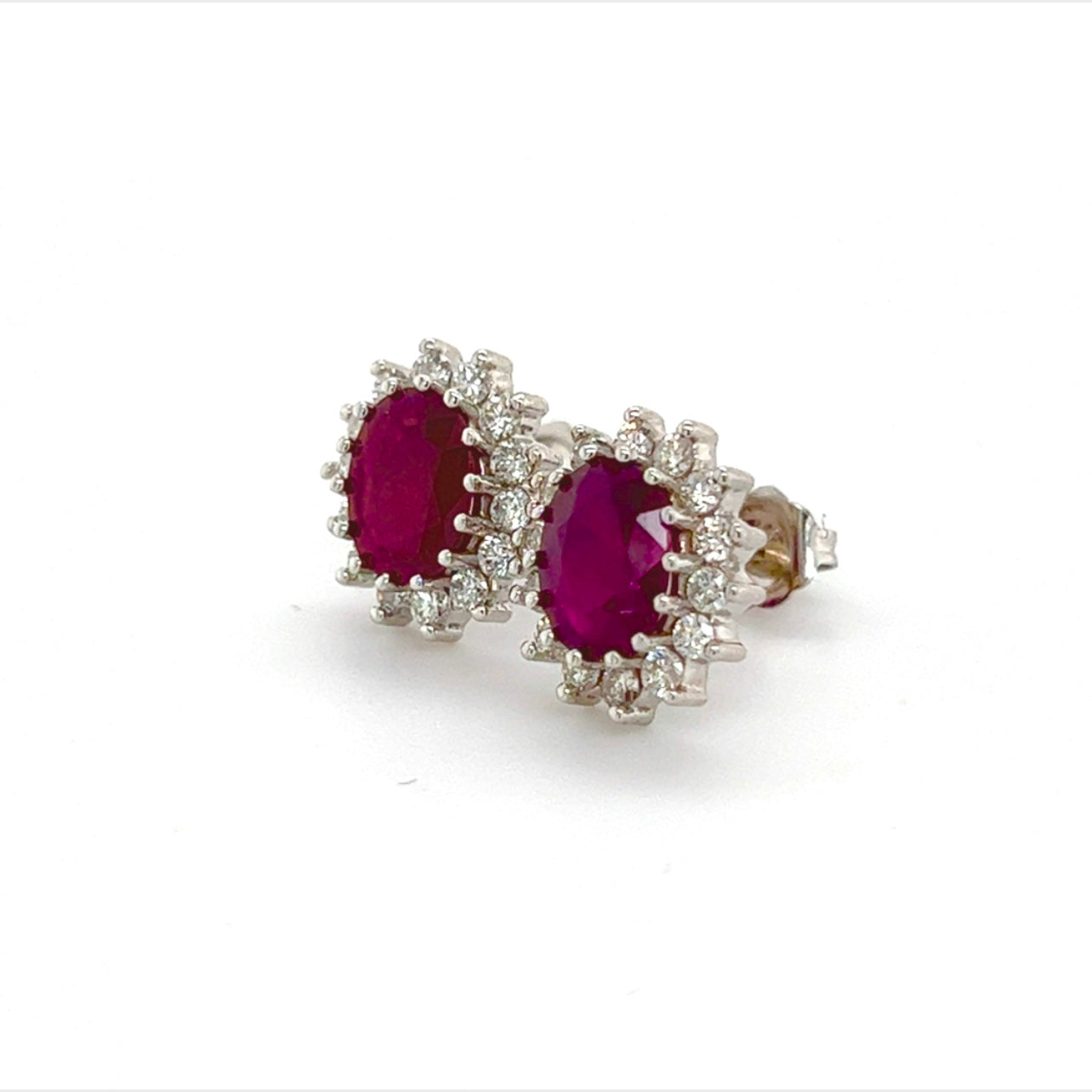 Natural Ruby Diamond Earrings 14k Gold 4.04 TCW Certified $5,250 215094 - Certified Estate Jewelry