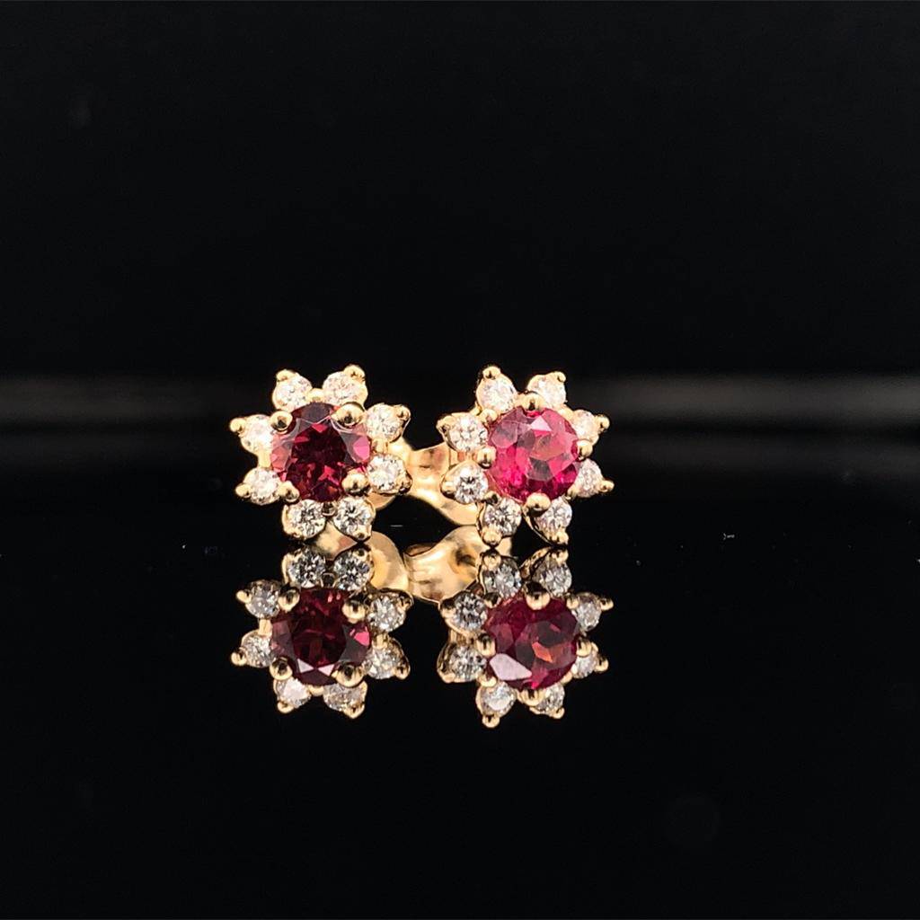 Sapphire Diamond Earrings 14k Yellow Gold 0.66 TCW Certified $1,950 017957 - Certified Estate Jewelry