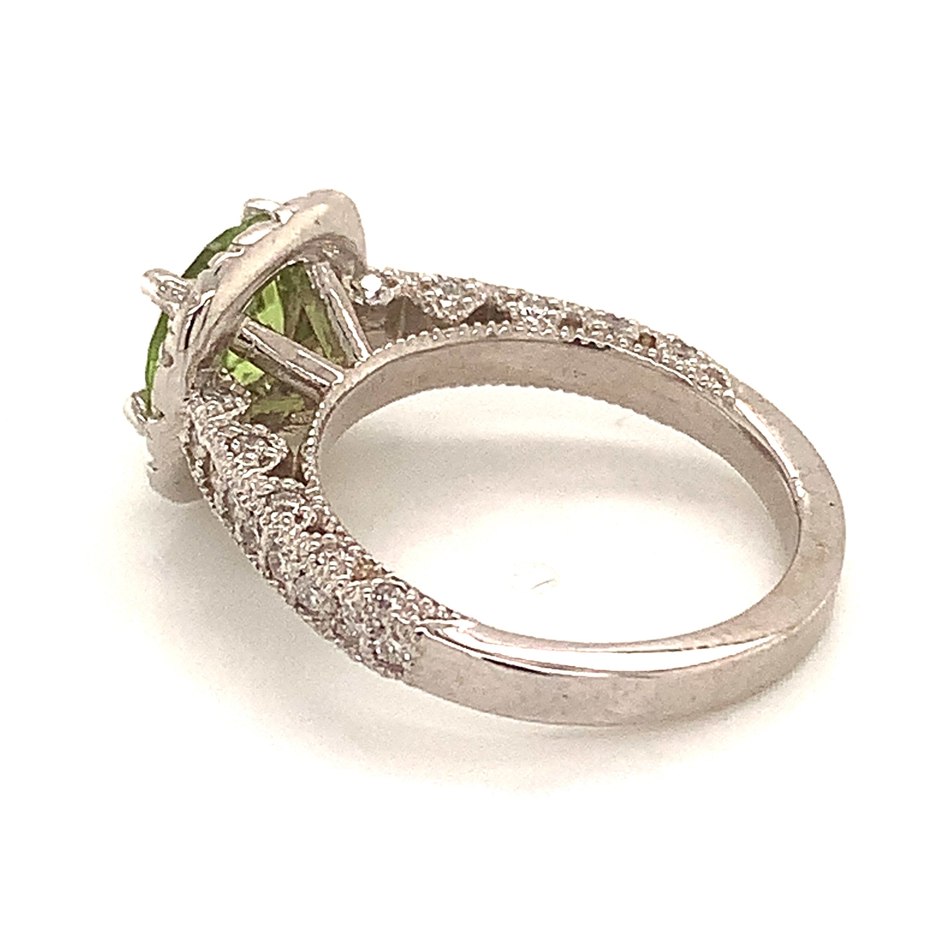 Peridot Diamond Ring 14k Gold Size 5.5 1.85 TCW Certified $4,950 121081 - Certified Estate Jewelry
