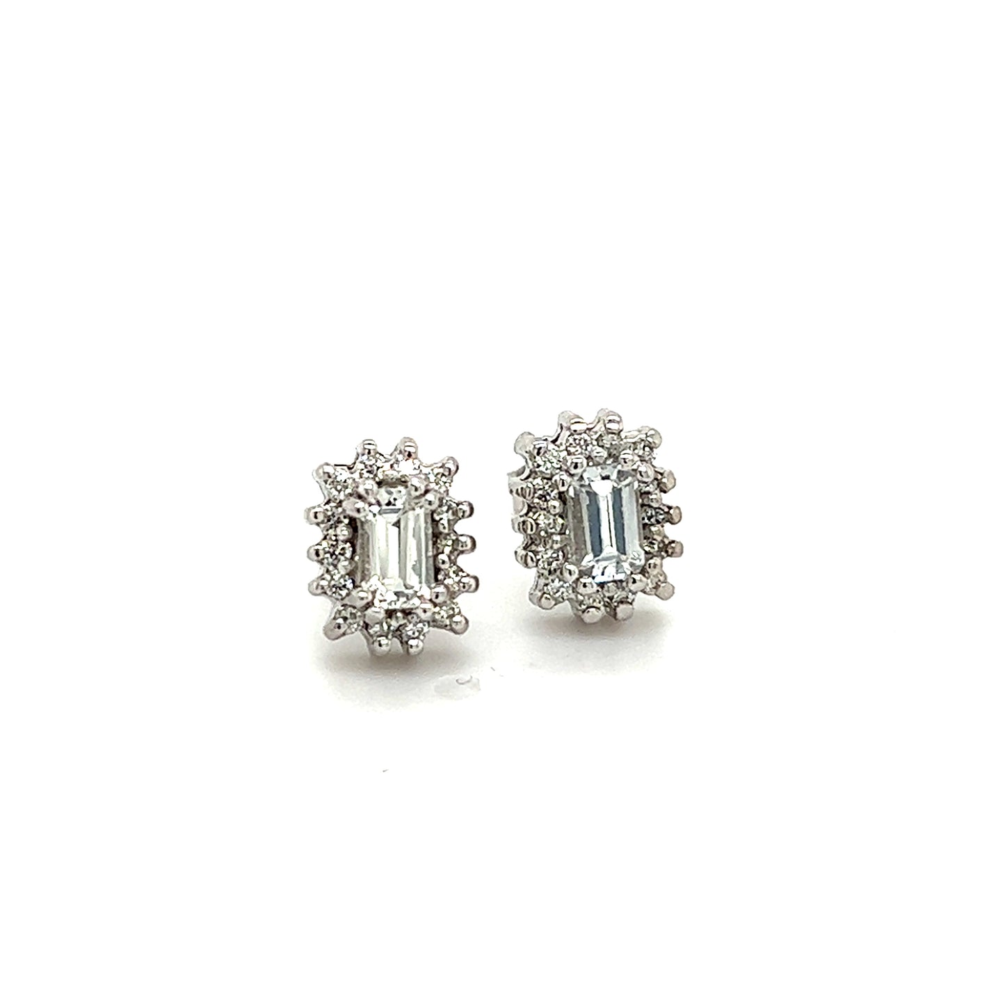 Natural Sapphire Diamond Stud Earrings 14k W Gold 0.94 TCW Certified $2950 121267 - Certified Fine Jewelry