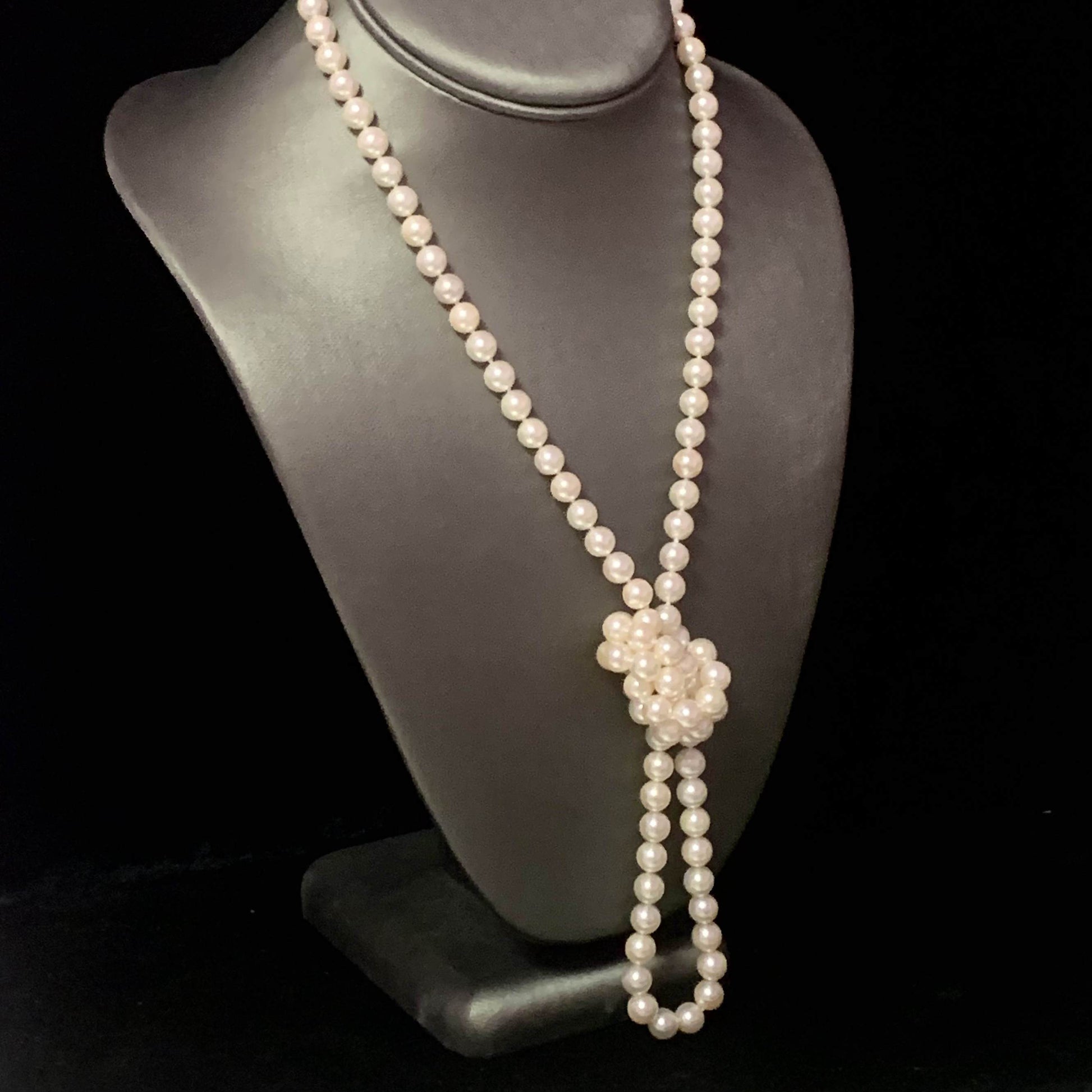 Akoya Pearl Necklace 14k Gold 34" 7.5 mm Certified $3,950 113086 - Certified Estate Jewelry