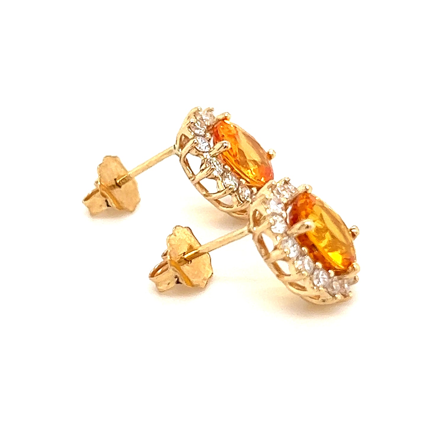 Natural Sapphire Diamond Stud Earrings 14k Gold 3.5 TCW Certified $5,950 211886 - Certified Fine Jewelry