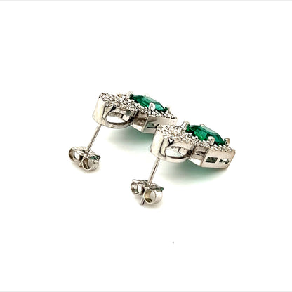 Emerald Diamond Stud Earrings