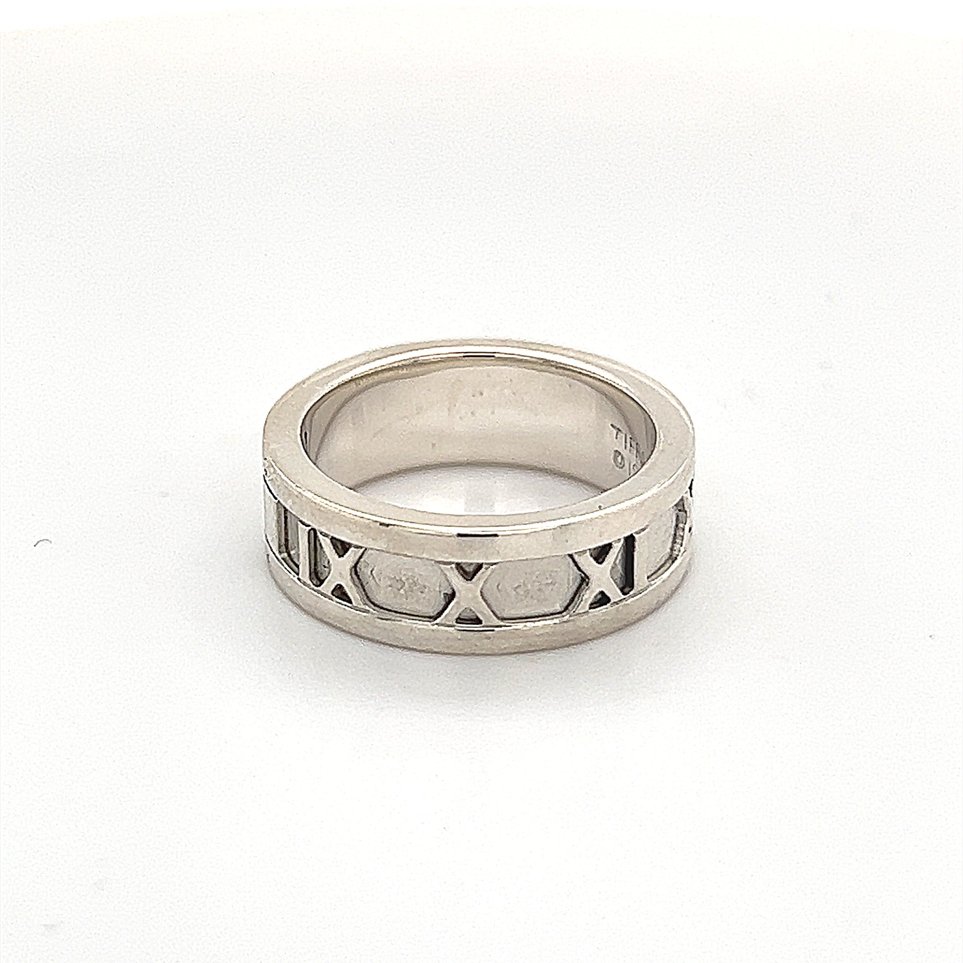Tiffany & Co Estate Atlas Ring Size 4 Sterling Silver 6 MM Height TIF214 - Certified Estate Jewelry