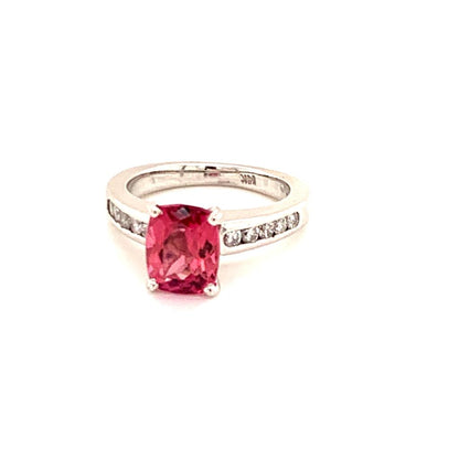 Diamond Rubellite Tourmaline Ring 3 TCW 14k Gold Certified $3,450 912277 - Certified Estate Jewelry
