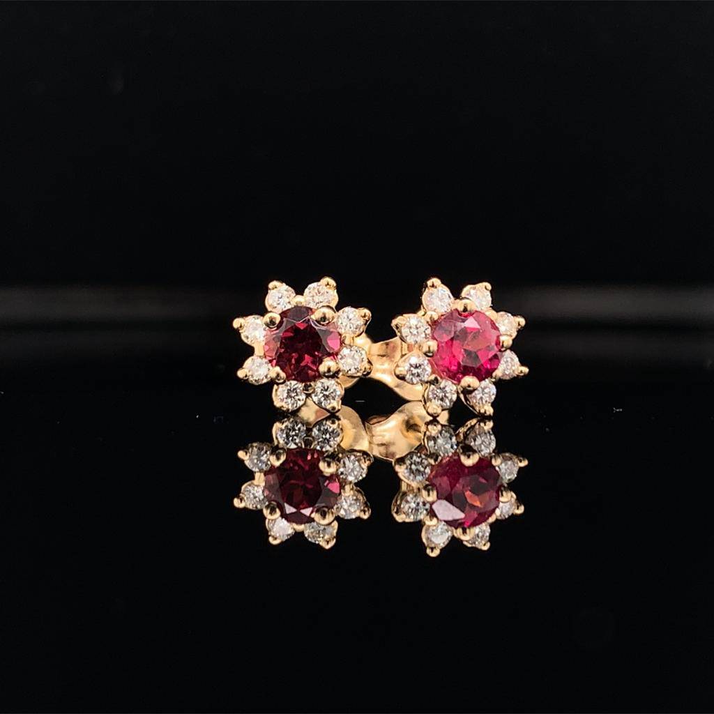 Sapphire Diamond Earrings 14k Yellow Gold 0.66 TCW Certified $1,950 017957 - Certified Estate Jewelry