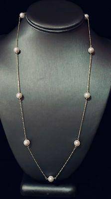 Akoya Pearl Necklace 8.5-8 mm 14k Gold 39.25" Women Certified $2,200 721481 - Certified Estate Jewelry