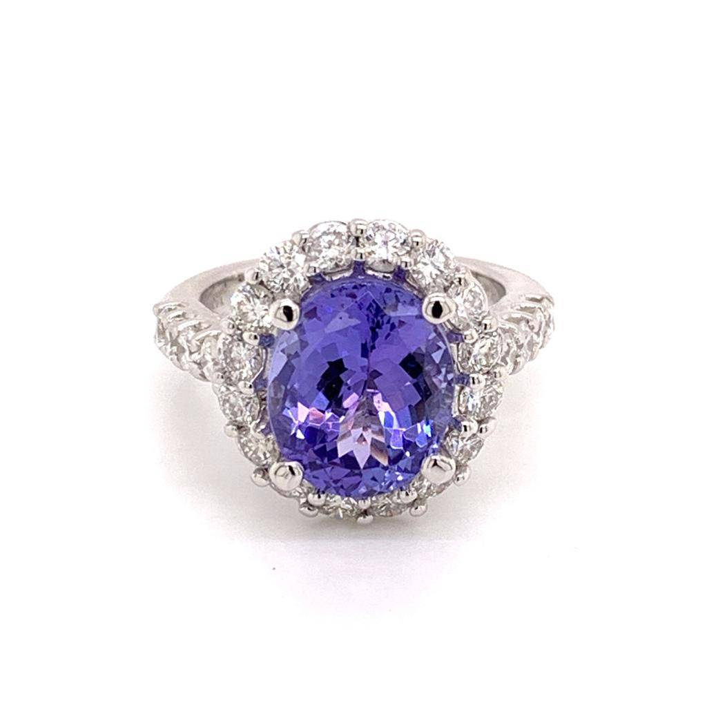 Tanzanite Diamond Ring 14 kt 5.30 TCW Certified $6,950 013306 - Certified Estate Jewelry