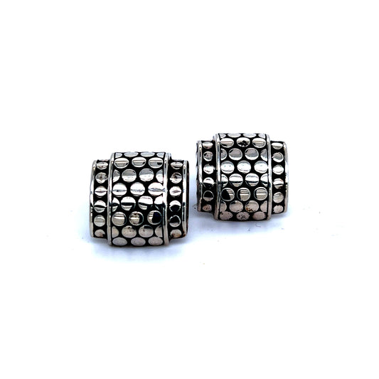 John Hardy Estate Mens Dot Cufflinks Sterling Silver JH18 - Certified Fine Jewelry