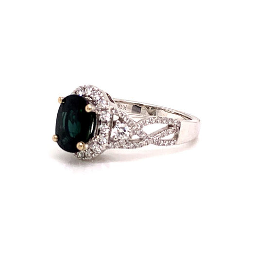 Diamond Sapphire Ring 6.5 18k Gold 2.62 TCW Women Certified $5,000 219794