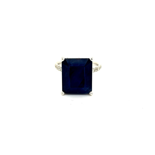 Sapphire Diamond Ring Size 6.75 14k Y Gold 12.05 TCW Certified $3,000 216188