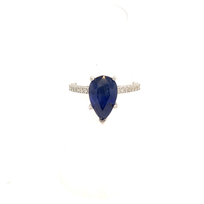 Sapphire Diamond Ring Size 6.5 14k Gold 3.31 TCW Certified $2,895 215411 - Certified Estate Jewelry