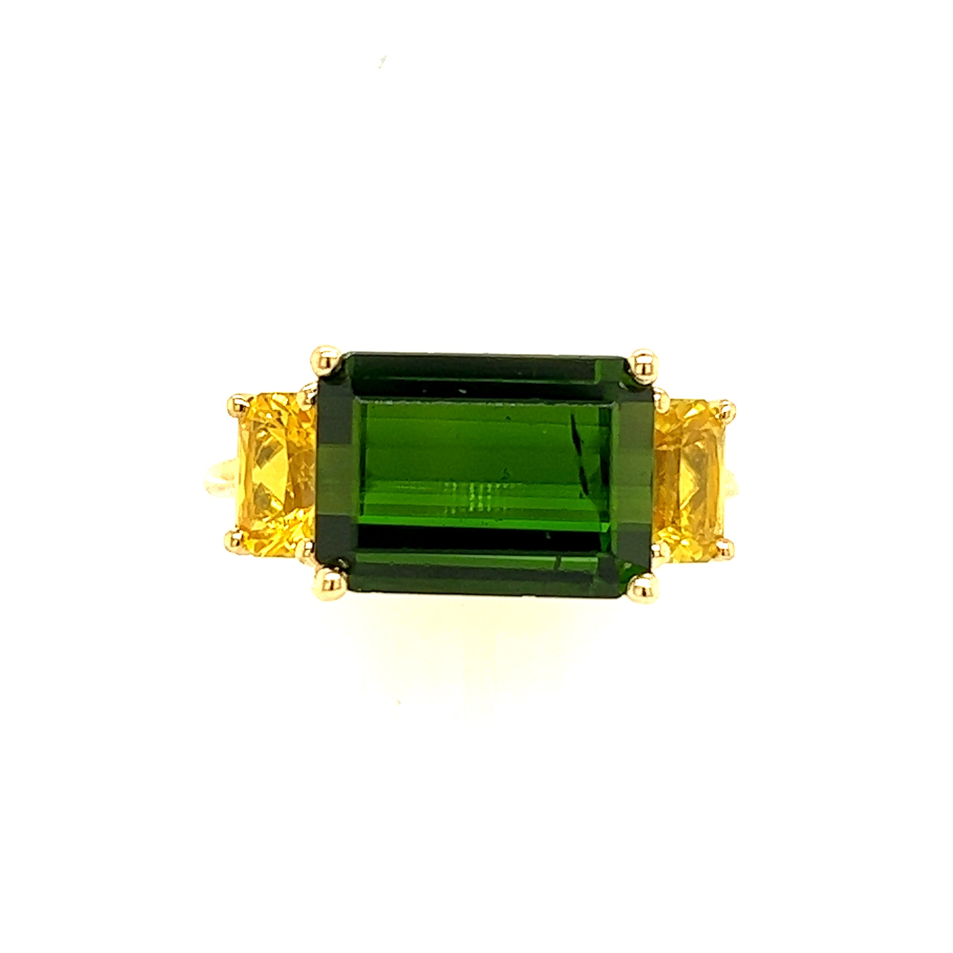 Natural Tourmaline Diamond Ring Size 7 14 Y Gold 6.15 TCW Certified $5,975 219225