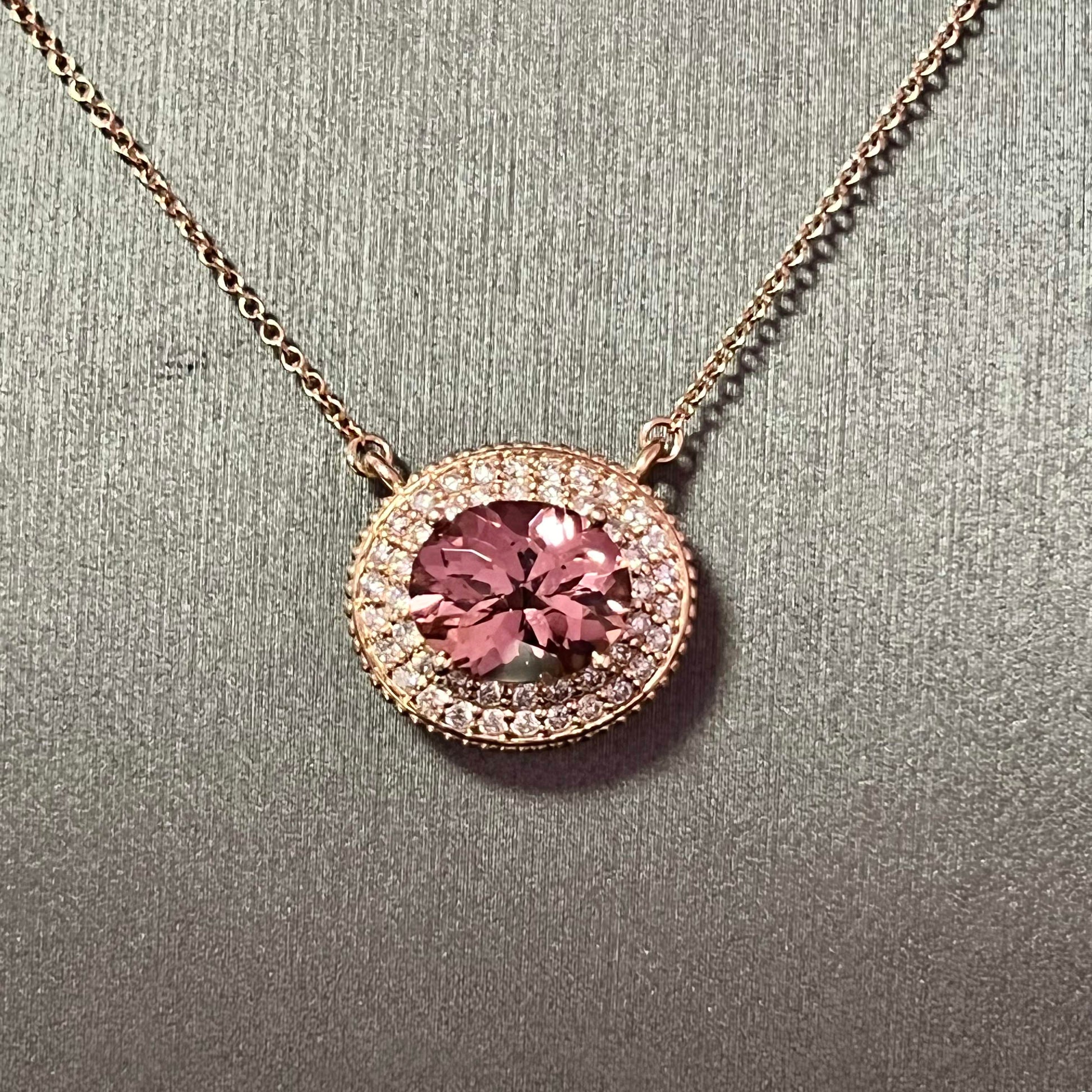 Natural Tourmaline Diamond Necklace 18" 14k Gold 5.0 TCW Certified $7,950 121441 - Certified Estate Jewelry