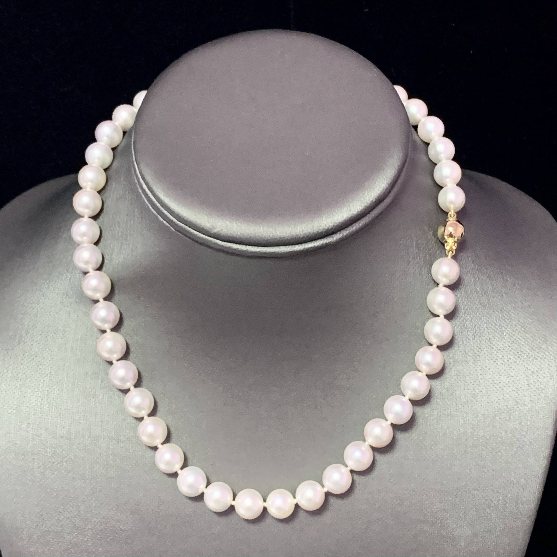 Akoya Pearl Necklace 14k Yellow Gold 8.5 mm 16" Certified $3,950 111841 - Certified Estate Jewelry