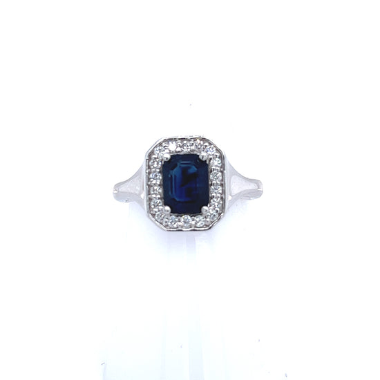 Natural Sapphire Diamond Ring Size 6.25 14k W Gold 1.82 TCW Certified $4,950 216683