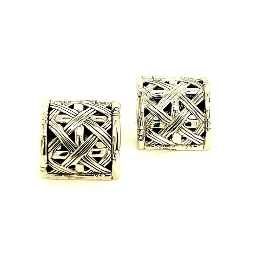 John Hardy Estate Cufflinks Sterling Silver JH15 - Certified Fine Jewelry