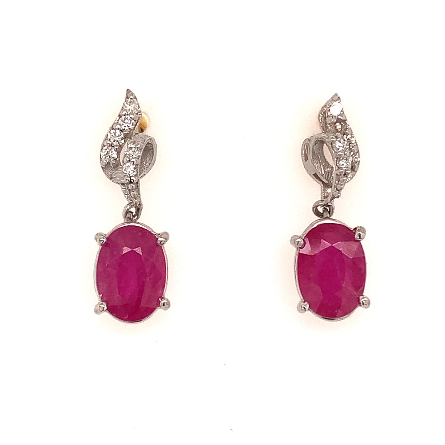 Natural Ruby Diamond Earrings 14k Gold 1.55 TCW Certified $3,050 018663 - Certified Estate Jewelry