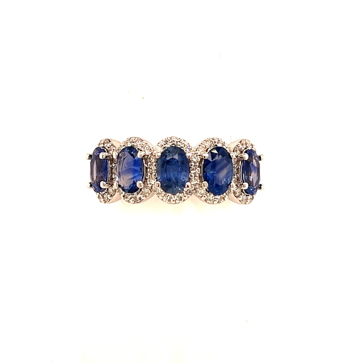 Natural Sapphire Diamond Ring 7 14k W Gold 3.07 TCW Certified $5,975 218112