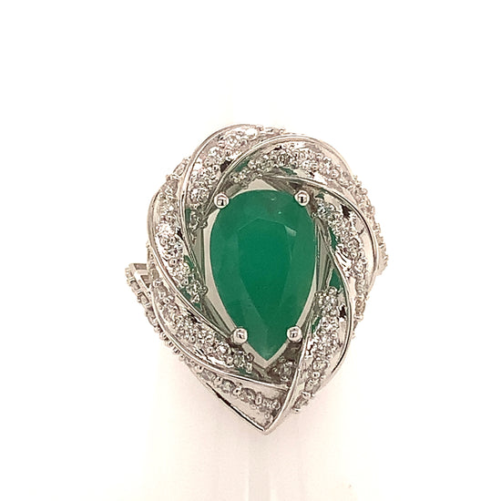 Natural Emerald Diamond Ring Size 6.75 14k Gold 6.1 TCW Certified $6,950 114425