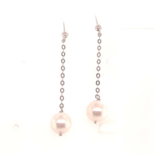 Akoya Pearl Earrings 14k Gold 8.44 mm Certified $990 017536 - Certified Estate Jewelry