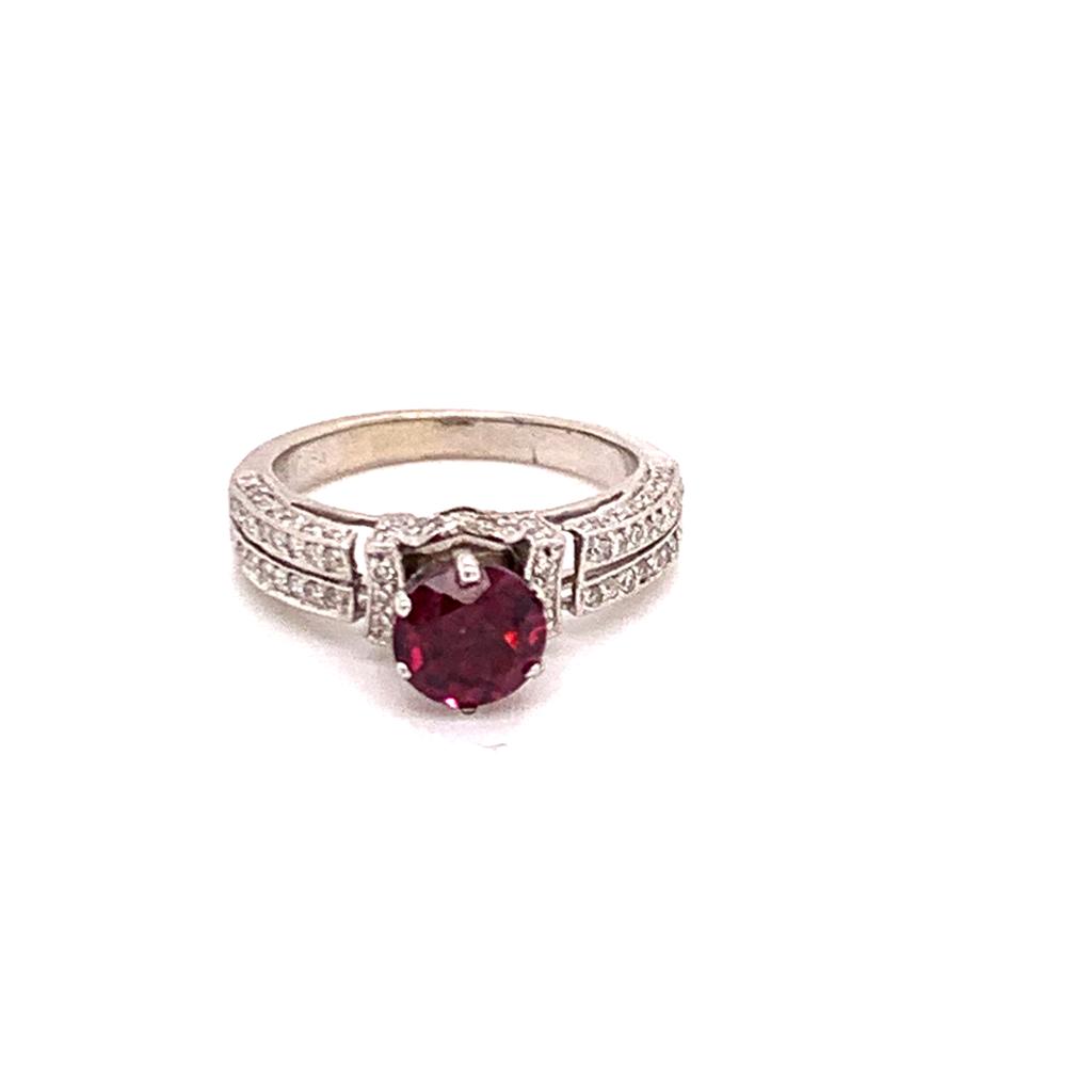 Diamond Rubellite Ring 14k Gold 1.38 TCW Women Certified $1,950 910744 - Certified Estate Jewelry