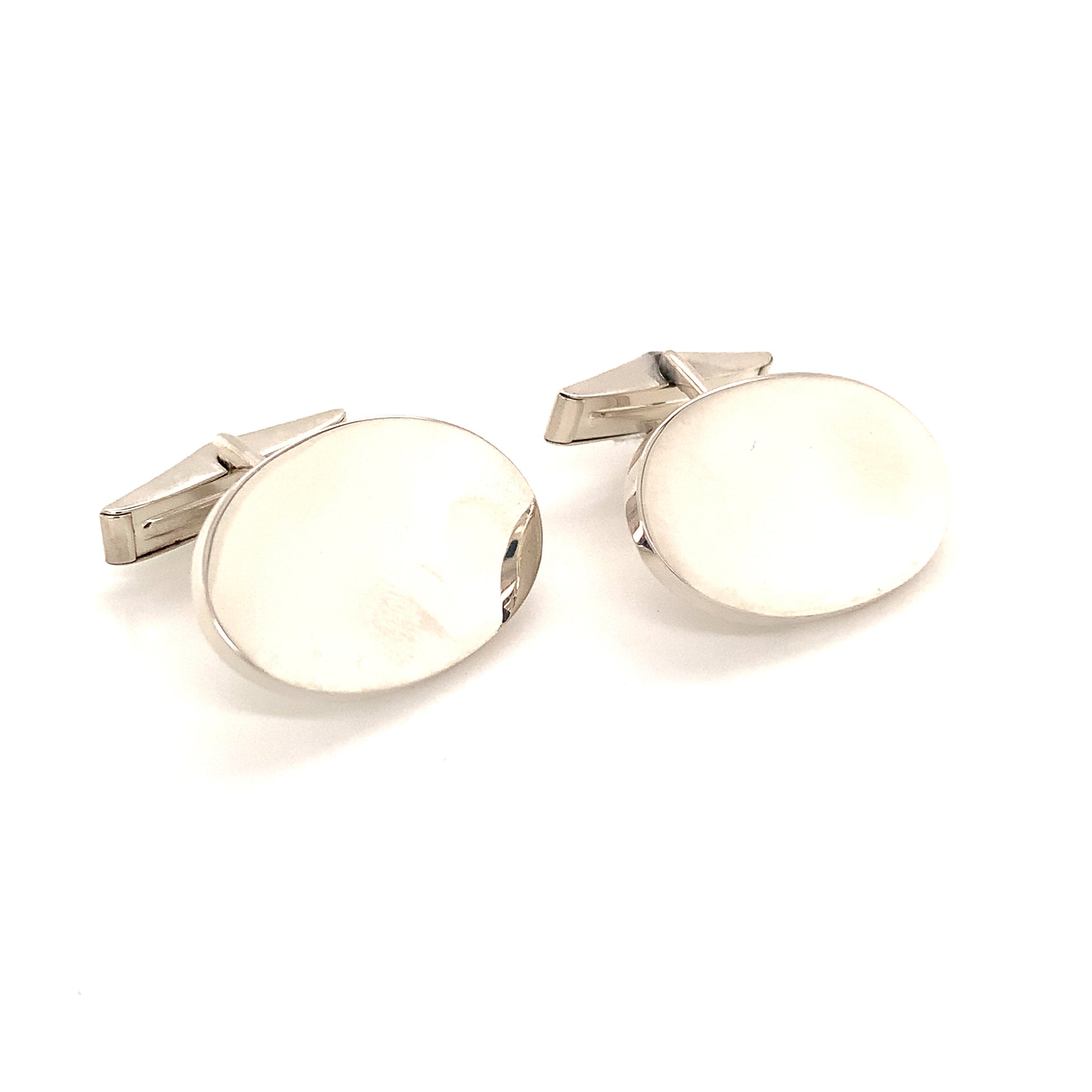Tiffany & Co Estate Sterling Silver Extra Wide Oval Cufflinks 18 Grams TIF122