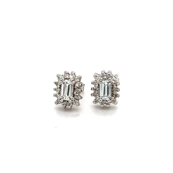 Natural Sapphire Diamond Stud Earrings 14k W Gold 0.94 TCW Certified $2950 121267