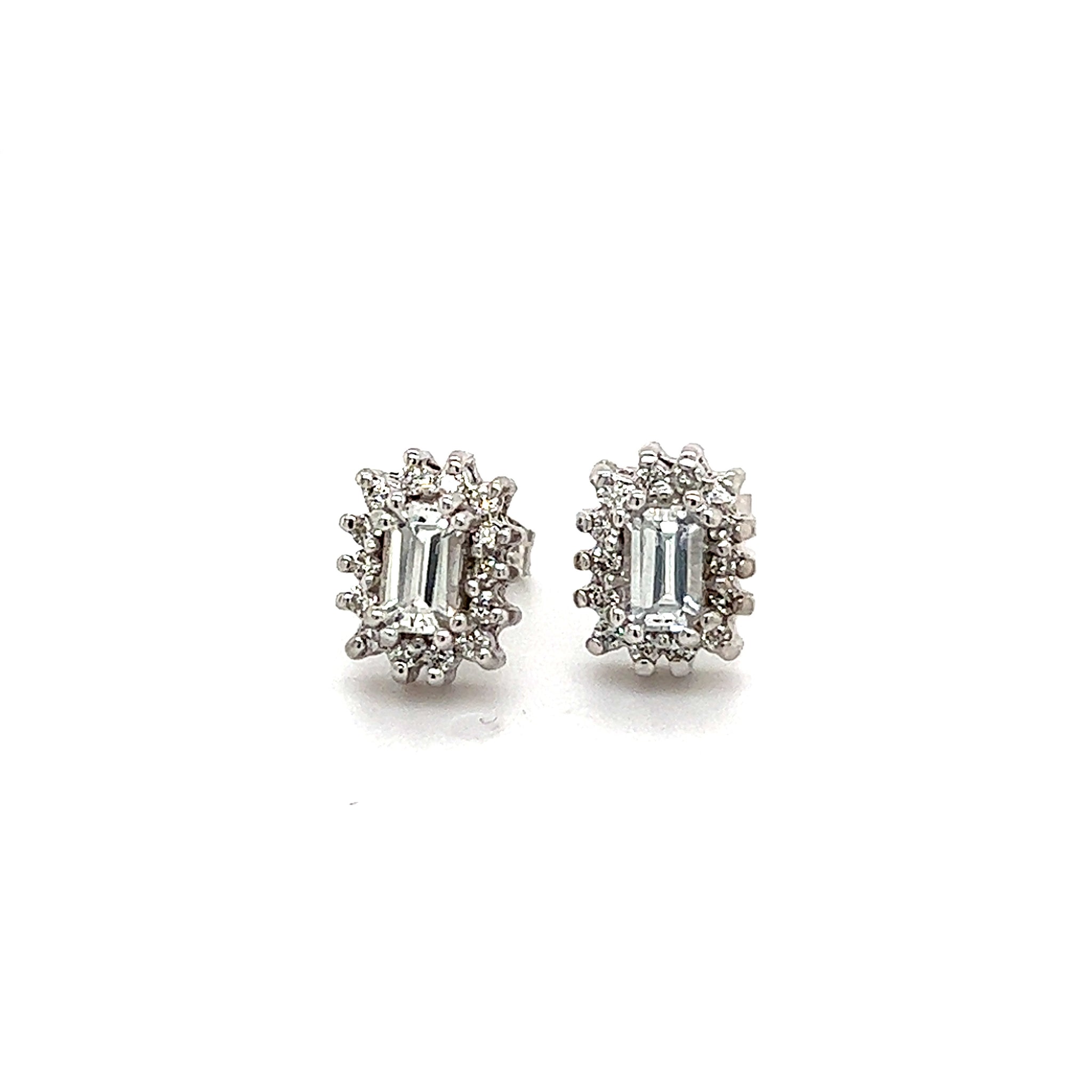 Natural Sapphire Diamond Stud Earrings 14k W Gold 0.94 TCW Certified $2950 121267
